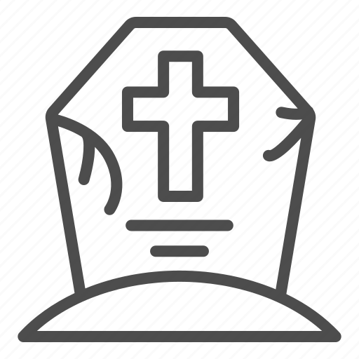 Grave, funeral, stone, cross, crack, scary icon - Download on Iconfinder