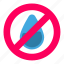 ban, liquid, moisture, no, prohibit, water 