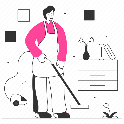 Cleaner, cleaning, housekeeping, laundry, labor day, labour illustration - Download on Iconfinder