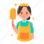 maid, cleaning, cleaner, woman, profession, avatar, labor day, labour, worker 