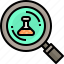 test, flask, glass, laboratory, testing, magnifying, tube