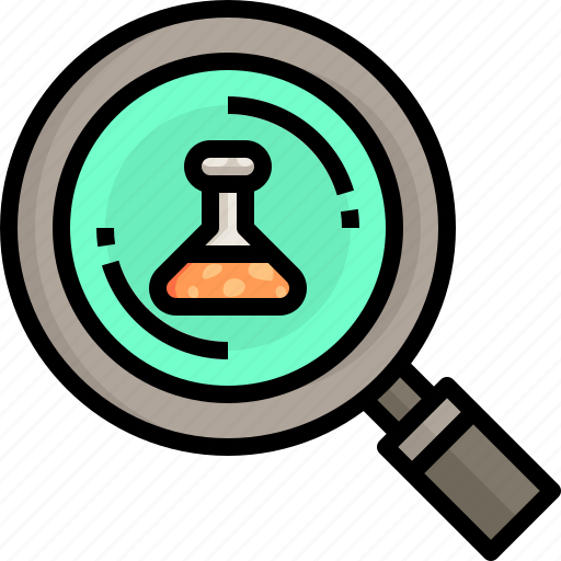 Test, flask, glass, laboratory, testing, magnifying, tube icon - Download on Iconfinder