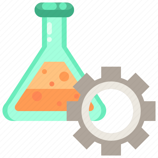Testing, flask, bioengineering, cogwheel, science icon - Download on Iconfinder