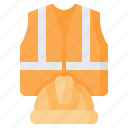 vest, helmet, worker, construction, equipment, protection, safety