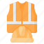 vest, helmet, worker, construction, equipment, protection, safety 