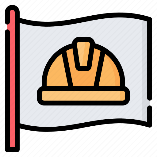 Flag, labour, labor, day, helmet, worker, construction icon - Download on Iconfinder