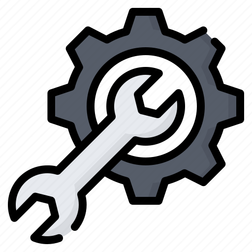 Gear, cogwheel, wrench, repair, maintenance, service, technical support icon - Download on Iconfinder
