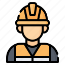 worker, engineer, architect, person, avatar, helmet, man