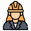 engineer, worker, architect, person, avatar, helmet, woman