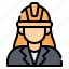 engineer, worker, architect, person, avatar, helmet, woman 