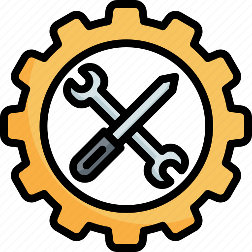 Wrench, gear, construction, tools, technical, support, screwdriver icon - Download on Iconfinder