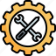 wrench, gear, construction, tools, technical, support, screwdriver 