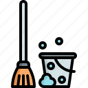 cleaning, clean, vacuum, cleaner, household, bucket, broom
