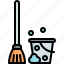 cleaning, clean, vacuum, cleaner, household, bucket, broom 