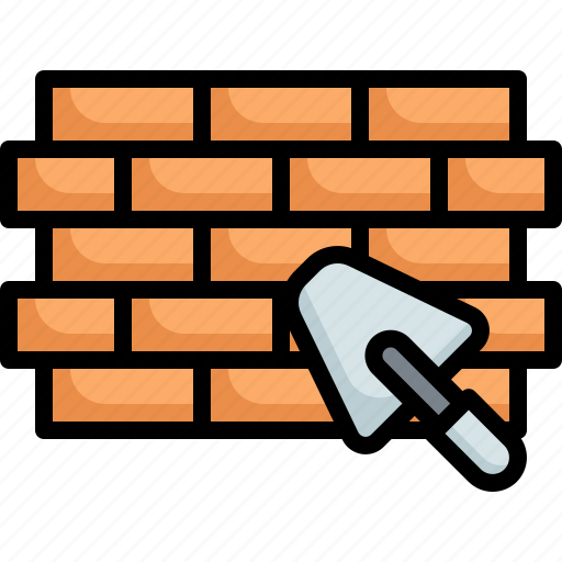 Brick, worker, labour, construction, stone, building, wall icon - Download on Iconfinder