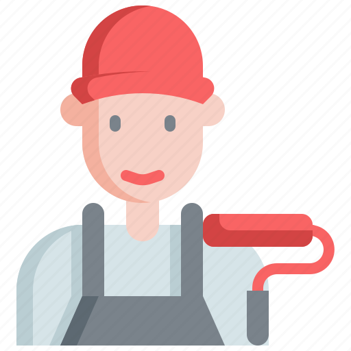 Man, paint, brush, art, construction, tools, painter icon - Download on Iconfinder