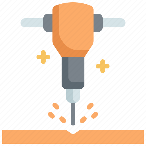 Jackhammer, construction, tools, drilling, machine, repair icon - Download on Iconfinder