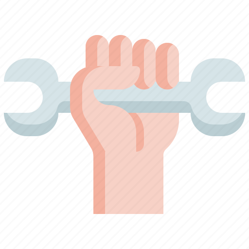 Protest, labour, hand, labor, day, fist, wrench icon - Download on Iconfinder