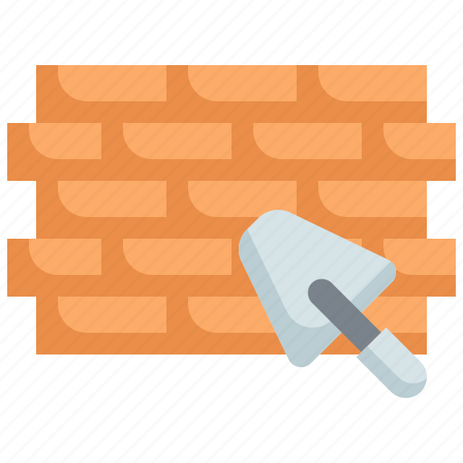 Brick, worker, construction, tools, stone, repair, wall icon - Download on Iconfinder