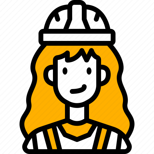 Engineer, worker, woman, profession, job, helmet, architect icon - Download on Iconfinder