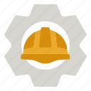 construction, labour, day, helmet, cogwheel