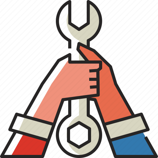 Wrench, hands, labour day, tool, hand, worker, labour icon - Download on Iconfinder