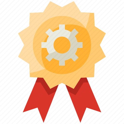 Badge, award, medal, labour day, ribbon, cog gear, gear icon - Download on Iconfinder