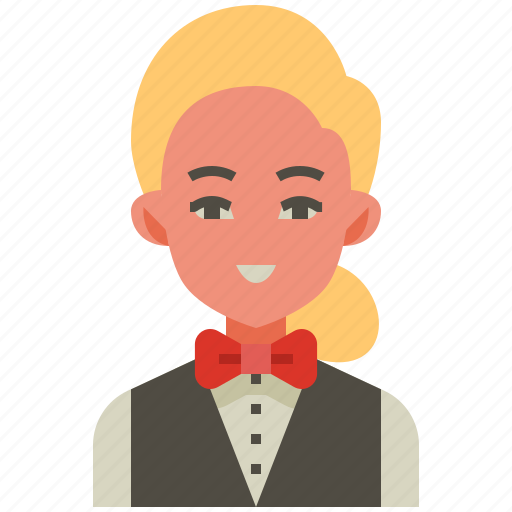 Waitress, female, restaurant, waiter, woman, avatar, service icon - Download on Iconfinder