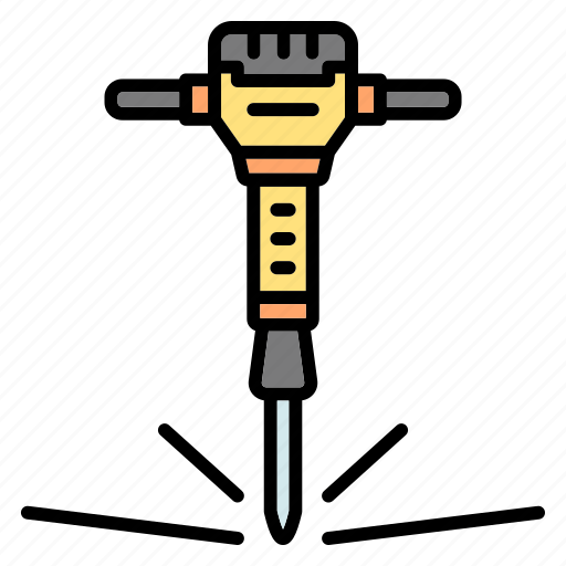 Jackhammer, construction, repair, tool, equipment, labour day, labour icon - Download on Iconfinder