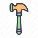 worker, work, labour, hammer, tool, equipment