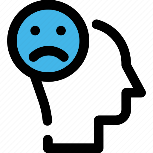 Bad mood, brain, mindset, sad, think icon - Download on Iconfinder
