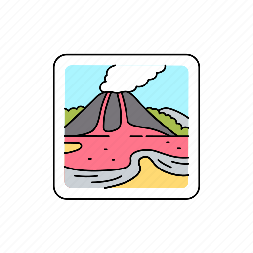 Landscape, volcanic, vulcan, lava, active, crater icon - Download on Iconfinder