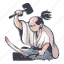 swordsmith, traditional, craftsman, blacksmith, forging, sword, katana 