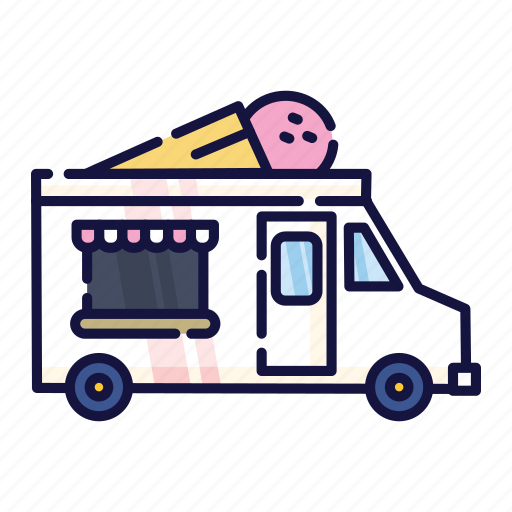 Delivery, filled, ice cream, joy, outline, truck, vehicle icon - Download on Iconfinder