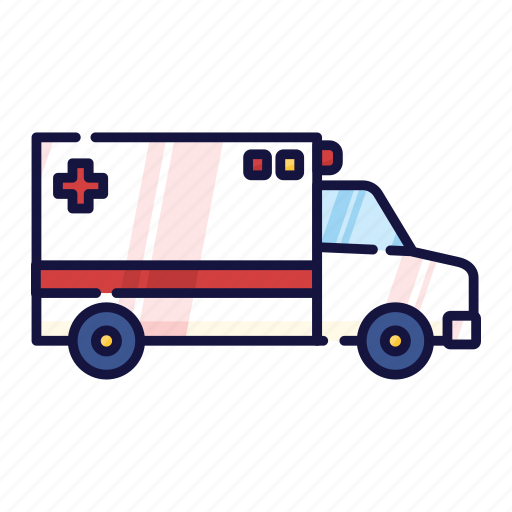 Ambulance, filled, hospital, medical, outline, transportation, vehicle icon - Download on Iconfinder