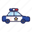 cop, enforcement, filled, law, outline, police, vehicle 