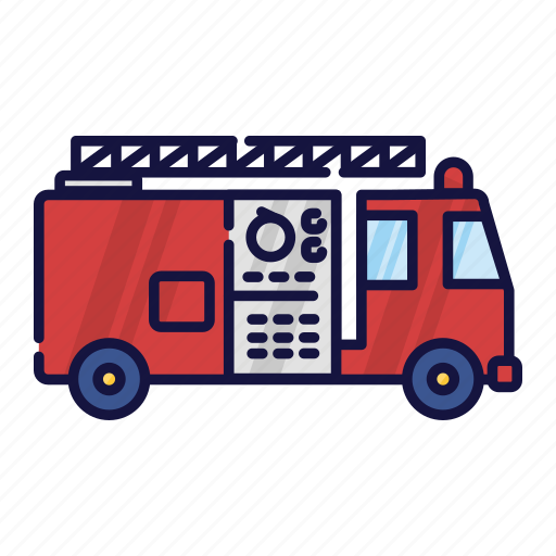 Accident, brigade, filled, fire, fireman, outline, vehicle icon - Download on Iconfinder