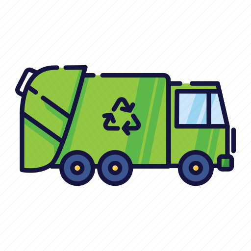 Filled, garbage, outline, trash, truck, urban, vehicle icon - Download on Iconfinder
