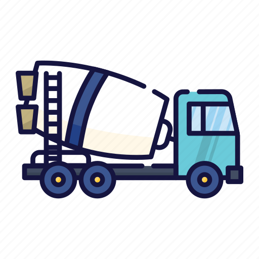 Concrete, construction, filled, outline, truck, vehicle, work icon - Download on Iconfinder