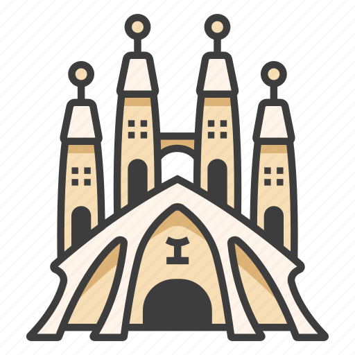 Architecture, barcelona, cathedral, church, landmark, sagrada família, spain icon - Download on Iconfinder