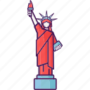 landmark, liberty, new york, statue, united states