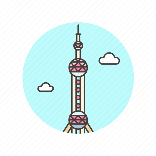 Oriental, pearl, tower, architecture, famous, landmark, monument icon - Download on Iconfinder