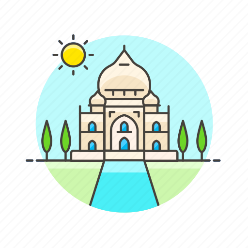 Mahal, taj, architecture, famous, landmark, monument, india icon - Download on Iconfinder