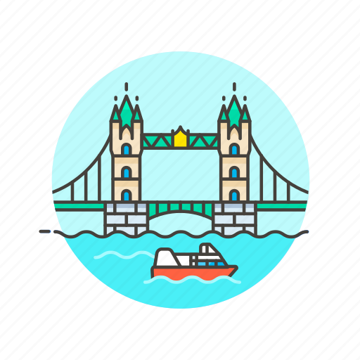 Bridge, tower, architecture, famous, landmark, monument, london icon - Download on Iconfinder