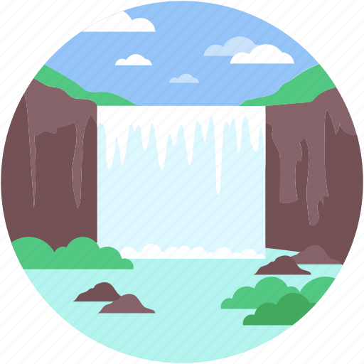 Nature, river, valley, waterfall, waterfall valley icon - Download on Iconfinder