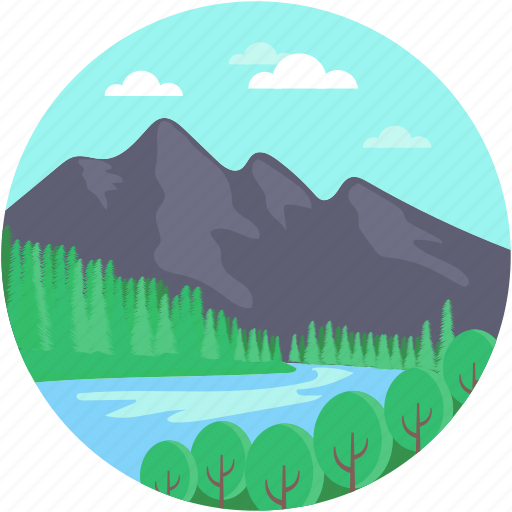 Landforms, landscape, nature, river, valley icon - Download on Iconfinder