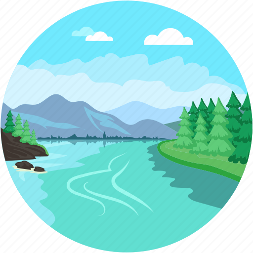 Environment, landforms, river, terrain, valley icon - Download on Iconfinder