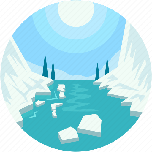 Glacier, ice calving, ice mountain, polar regions, sublimation icon - Download on Iconfinder