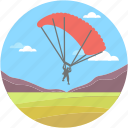 air balloon, atmosphere, chute, parachute, skydiving