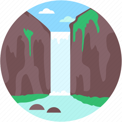 Cliff, landscape, ocean cliff, waterfall, waterfall scenery icon - Download on Iconfinder